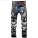 New European Style Streep Slim Rits Right Broek Gentleman Black Gat Jeans For Men