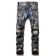 New European Style Streep Slim Rits Right Broek Gentleman Black Gat Jeans For Men