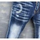 European Style Dq Brand Italy Men's Slim Denim Button Blue Gat Potlead Broek Jeans For Men 9138