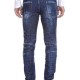 D.q. Brand Italy Men's Slim Stretch Denim Button Blue Cat Potato Broek Jeans For Men 9166