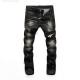 New DQ Brand European Style Elastic Straight Denim Broek Rits Patchwork Slender Black Gag Jeans For Men