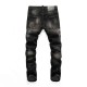 New DQ Brand European Style Elastic Straight Denim Broek Rits Patchwork Slender Black Gag Jeans For Men