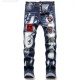 Djqsabcd 2 European Italy Djq Brand Skinny Slim Moto Biker Broek Blue Men's jeans