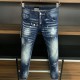 Dsq Biker Italy Men's Slim Stretch Denim Blue Gat Potlead Broek Jeans For men 9718