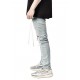 Men's Jeans Skinny Men Streetwear Destroyed Ripped Homme Hip Hop Male Pencil Pants Embroidery Patch Fashion Denim