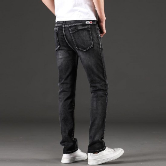 Men's Jeans 2022 Slim Gray Black Men Fashion Trend Stretch Denim Trousers Plus Size 42 44 46 Regular-fit Pants Male Brand Clothes