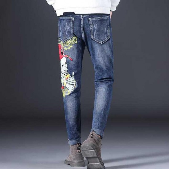 Washed Blue Men Clothing Men s Jeans Design Raw Selveged Jeans Woman Pants River Camo Affliction Ckj Jacket