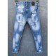 sabcd 2 European Djq Slim Denim Knop Streep Straight Potlead Broek Jeans For Men