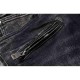 Fashion Brand Men High Patch Ripped Street Black Rits Slim Elastic Broek Jeans for Man