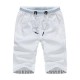 Men's Shorts Casual 100% Cotton Shorts, Summer Travel Beach Short For Men ,High Quality Loose Breathable Leisure Home White Male