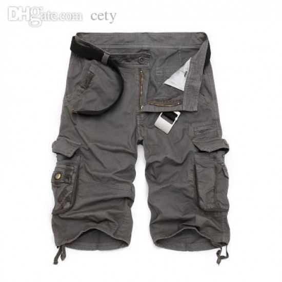 Wholesale-Top Selling 2016 Summer Calf-Length Cargo mens shorts Multi-pocket Solid Men Beach Shorts