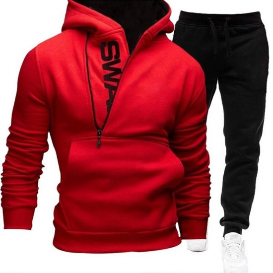 Men's Tracksuits Men Casual Tracksuit Sweatshirt+Sweatpant 2 Pieces Set Sportswear Outfit Autumn Winter Hooded Male Pullover Hhoodies Suit