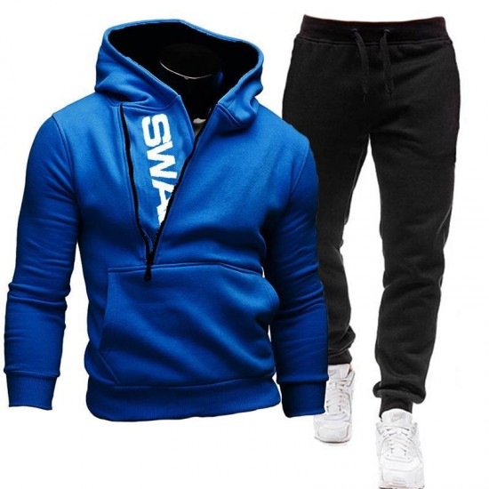 Men's Tracksuits Men Casual Tracksuit Sweatshirt+Sweatpant 2 Pieces Set Sportswear Outfit Autumn Winter Hooded Male Pullover Hhoodies Suit