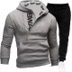 Men's Tracksuits Men Casual Tracksuit Sweatshirt+Sweatpant 2 Pieces Set Sportswear Outfit Autumn Winter Hooded Male Pullover Hhoodies Suit