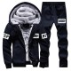 Men's Tracksuits Causal Men Sets Hooded Thicken Fleece Hoodies + Sweatpant 2022 Winter Spring Sweatshirt Sportswear Male Letter Print