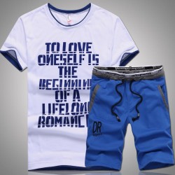 Men's Tracksuits 2022 Summer Casual Short T-shirt , Loose Large Size Korean Sets . Letter Printing Short-sleeved Sportswear