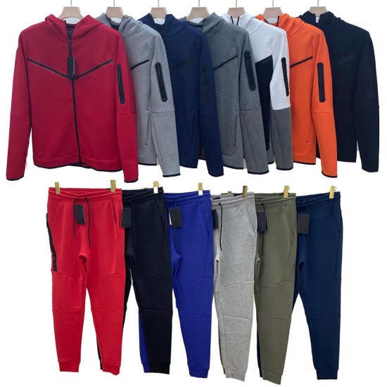 Tech Fleece Tracksuit Mens Sports Sportswear Pants Hoodies Jackets Space Cotton Trousers Womens Bottoms Joggers Man Running Jacket 6542