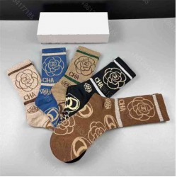 2021ss designer cc men and women socks 5 pairs in box stripe brand high-quality cotton socks sweat-absorbent comfortable mens underwear cc2