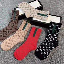 Designer Mens Womens Socks Five Pair Luxe Sports Winter Mesh Letter Printed Sock Embroidery Cotton Man Woman With Box