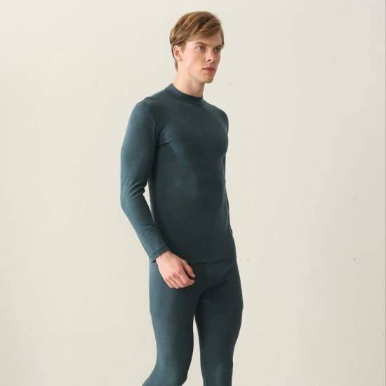 Men Thermal Underwear Autumn and Winter Thick Round Collar Cotton in the Elderly Warm Suit-YF51701