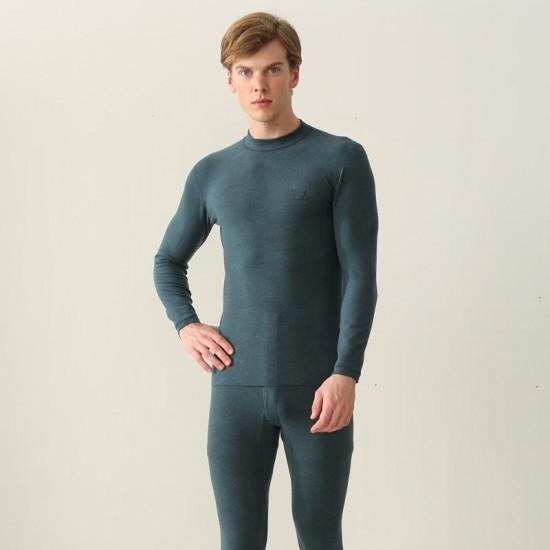 Men Thermal Underwear Autumn and Winter Thick Round Collar Cotton in the Elderly Warm Suit-YF51701