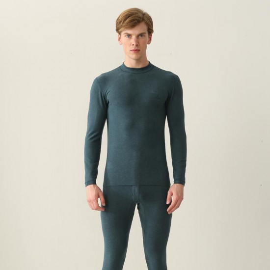 Men Thermal Underwear Autumn and Winter Thick Round Collar Cotton in the Elderly Warm Suit-YF51701