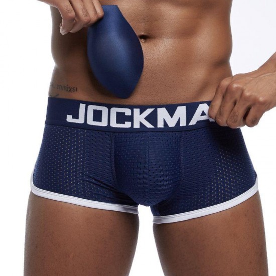 Underpants JOCKMAIL Mens Underwear Boxer Shorts Mesh Padded With Hip Pad Men's Boxers Calzoncillos Ice Silk