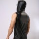 Men's Tank Tops Men Sexy Fetish Faux Leather Hooded Vest And Boxer Male Black Underwear Erotic Undershirts Lingerie Clubwear