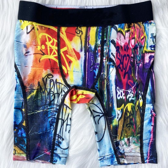 Underpants Boy's Underwear Fashion Boys Sport Short Boxers Beach Swim Trunks Pants Graffiti Boxer Brief Underpant For Childs