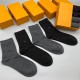 Mens socks letter printing cotton causal long Stockings paris style couple spring and summer 2 color boutique gift box