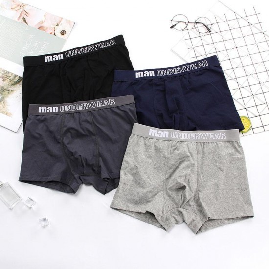 Comfortable men's underwear fashion underpant English letters large waist cotton underpants sexy breathable boxer shorts head