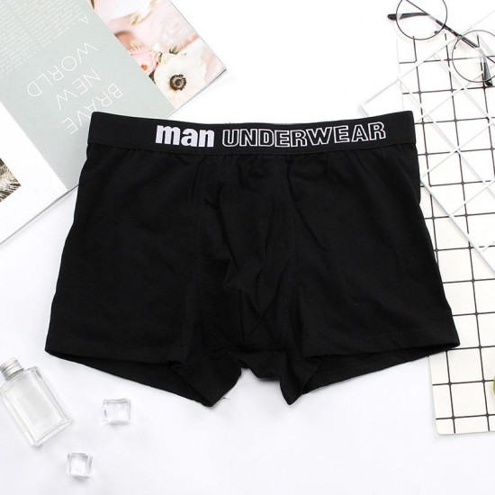 Comfortable men's underwear fashion underpant English letters large waist cotton underpants sexy breathable boxer shorts head