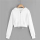 Womens Hoodies Sweatshirt Solid Long Sleeve Drawstring Zipper Pocket Shirt Hooded Sweatshirt Tops Streetwear