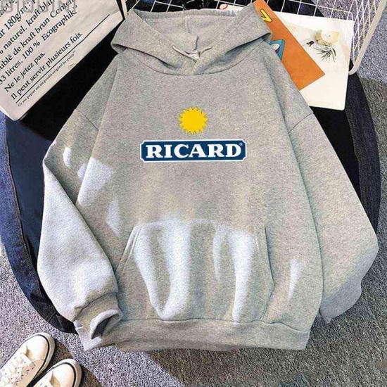 RICARD Hoodie String Winter Clothe Aesthetic Harajuku Pullover Tops Draw Pullovers Oversized Long Sleeve Cotton 220125