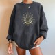 Women's Hoodies & Sweatshirts Harajuku Funny Women Moon And Sun Print Oversized Sweatshirt Pullovers Drop-shoulder Fall Tops Clothes Sudader