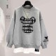 Chao brand niche dign long sve sweater women's Korean loose Plush 2021 new fake two medium and long tops