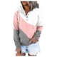 Y2K Autumn Winter Patchwork Fleece Ladies Hoodies Fashion Casual Thicken Hooded Sweatshirt Drawstring Pocket Pullovers Top Women 220125