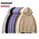 Aachoae Women Couple Hoodies Sweatshirt Fleece 100% Cotton Tracksuit Sports Winter Japanese Casual Loose Jumper 220124