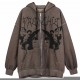 Dark Jacket Coat Print Angel Fairy Womens Hoodies Hip-hop Streetwear Harajuku Anime Zipper Y2k Clothing 220124