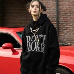 Couple Hoodies Long Sleeve Autumn spring Models Letters Loose Hooded Letter Printing Sweatshirt Women 220124