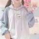 Deeptown Kawaii Bunny Hoodie Women Korean Style Sweatshirt Winter Fashion Long Sleeve Cute Tops Soft Girls Plus Velvet Warm 220124