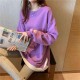 Korean Style O Neck Long Sleeve Women Sweatshirts Casual Solid Color Oversized Hoodies Female Clothing Letter Harajuku Pullover 220124