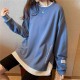 Korean Style O Neck Long Sleeve Women Sweatshirts Casual Solid Color Oversized Hoodies Female Clothing Letter Harajuku Pullover 220124