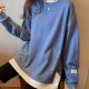 Korean Style O Neck Long Sleeve Women Sweatshirts Casual Solid Color Oversized Hoodies Female Clothing Letter Harajuku Pullover 220124