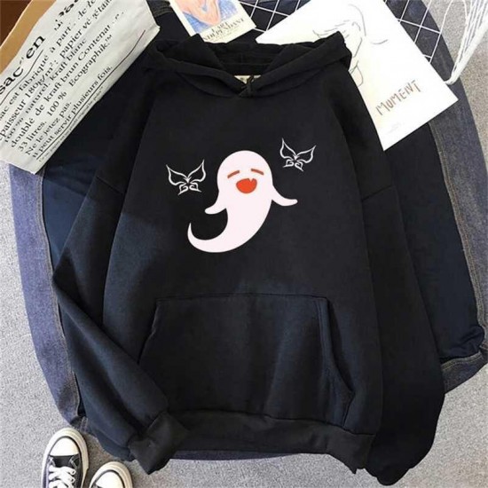 Hu Tao Print Anime Hoodie Men Women Streetwear Genshin Impact Pullovers Sweatshirt Unisex Top Clothes Autumn Harajuku Oversize 220124