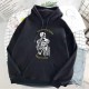 Punk style women's hoodie skull long sleeve casual top goth skeleton dark black loose ulzzang fashion women's sweatshirt 220122