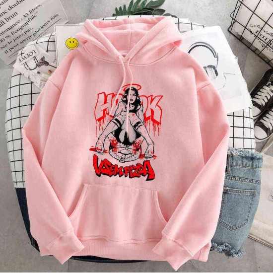 Punk style women's hoodie skull long sleeve casual top goth skeleton dark black loose ulzzang fashion women's sweatshirt 220122