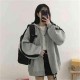 Solid Color Zipper Hoodie Women's Y2K Oversized Casual Loose Sweatshirt Women Long Sleeve Zipper Hooded coat Top Women 220122