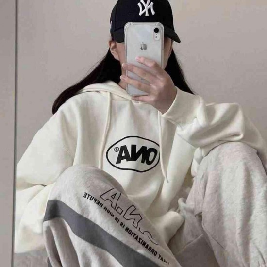 Hoodies Women Plus Velvet Warm Winter and Spring Soft Harajuku Chic Letter Couples Hoodie with Hat Basic Style Womens Sweatshirt 220122