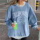 Letter Print Sweatshirts Woman Drop-shoulder Long Sleeve Fleece Loose Women Sweatshirts Autumn Casual Fashion Ladies Top 220122